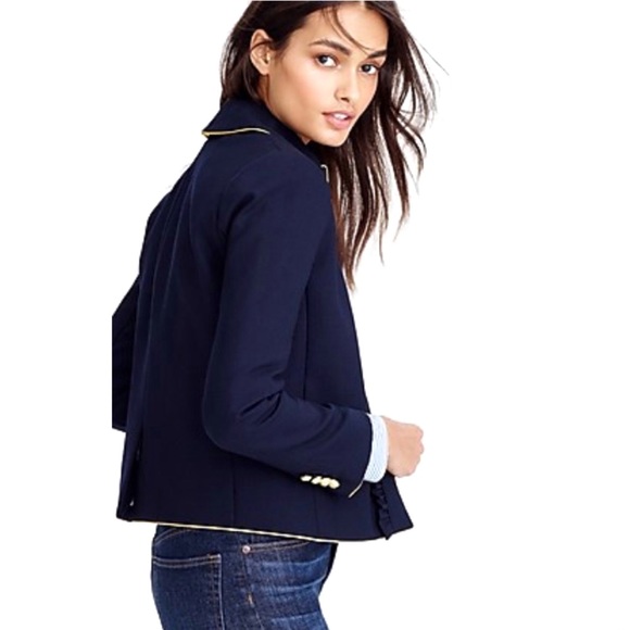 J. Crew Preppy Blue Blazer gold buttons - Picture 2 of 16